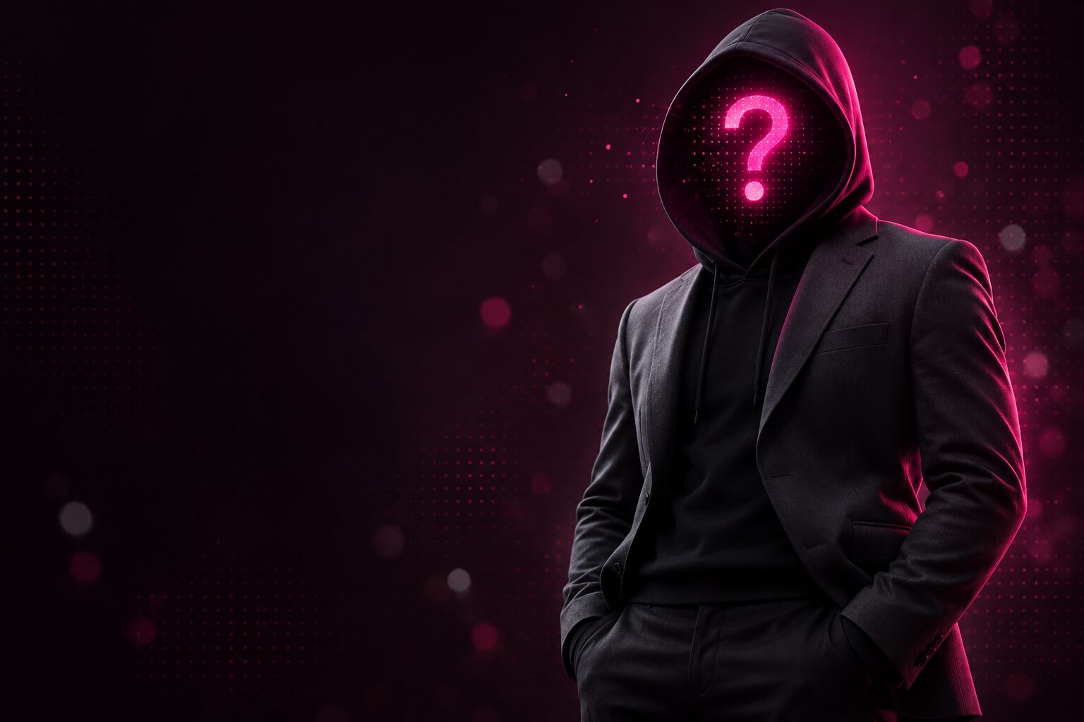 The founder of XII Labs, shown as a figure with a glowing question mark instead of a face